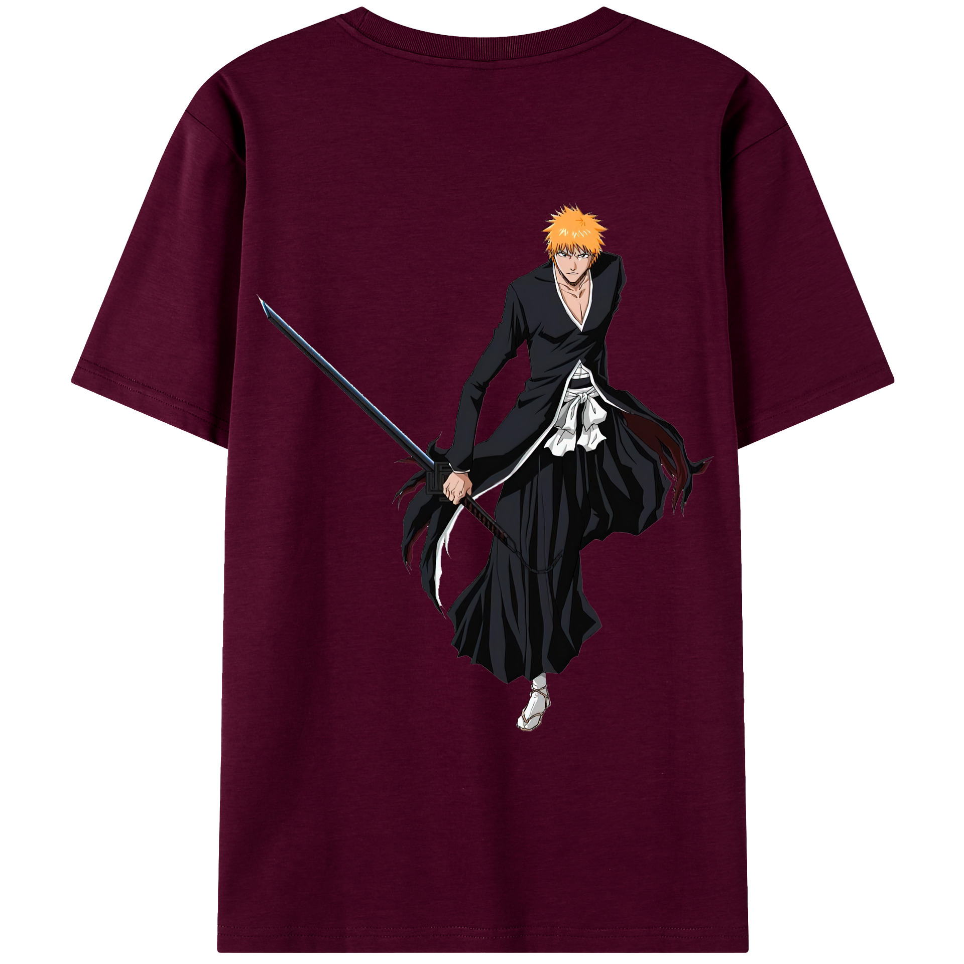 （画像用） ブリーチ 黒崎一護（くろさき いちご）BLEACH Kurosaki Ichigo レディース半袖Tシャツ(バックプリント)